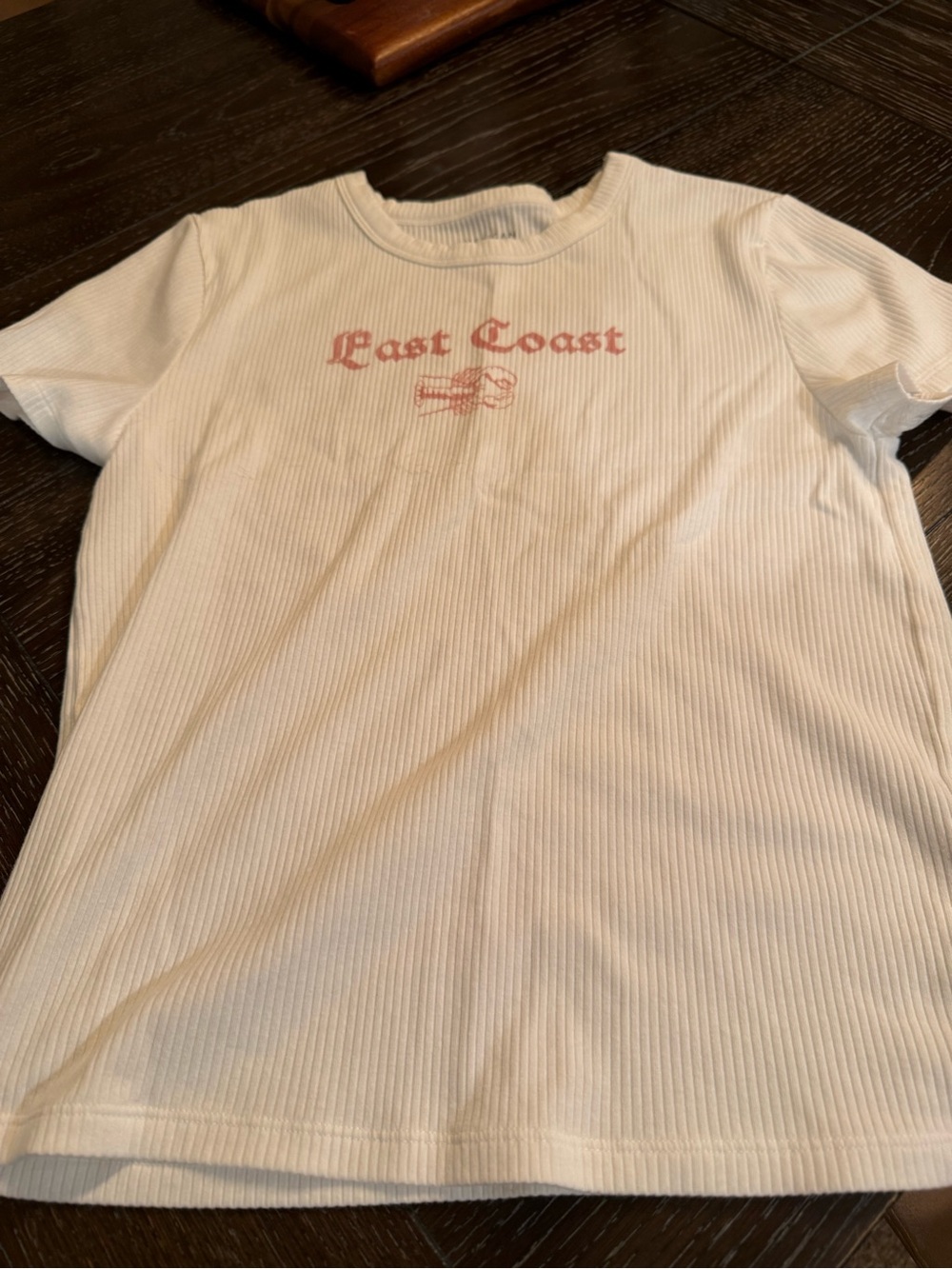 American Eagle East Coast Lobster Graphic Ribbed Baby Tee